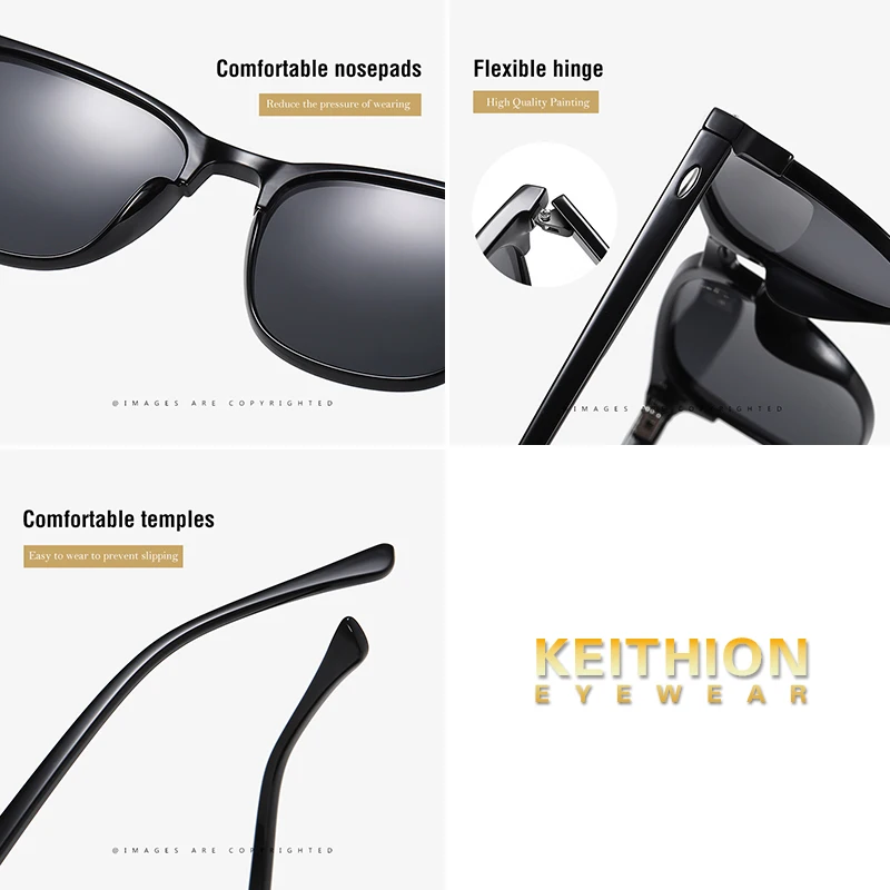 KEITHION Saulesbrilles vīriešiem Polarizētās Laukumā saulesbrilles Zīmola Dizaina UV400 aizsardzība Toņos oculos de sol hombre brilles Vadītāja