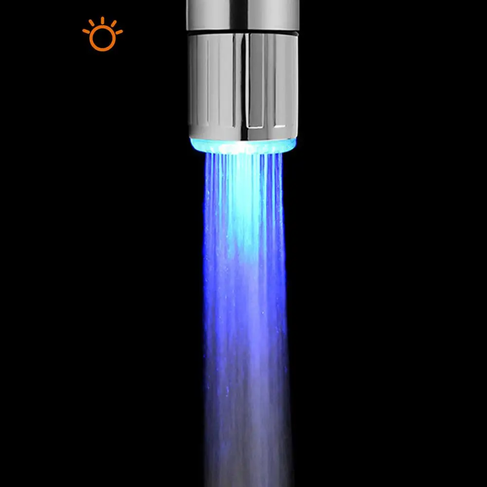 LED Plūsmas Ūdens Taupīšana, Krāna, Krāna Uzgali Galvas 3 Krāsu Maiņa Gaismas Virtuvi Vannas istabā Dušas Krāna Temperatūras Sensors