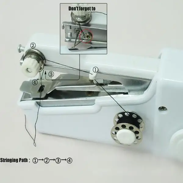Mini Šujmašīna Rokdarbi Bezvadu Rokas, Drēbes, Noderīgu Portatīvo Šujmašīnas Handwork Instrumenti, Piederumi