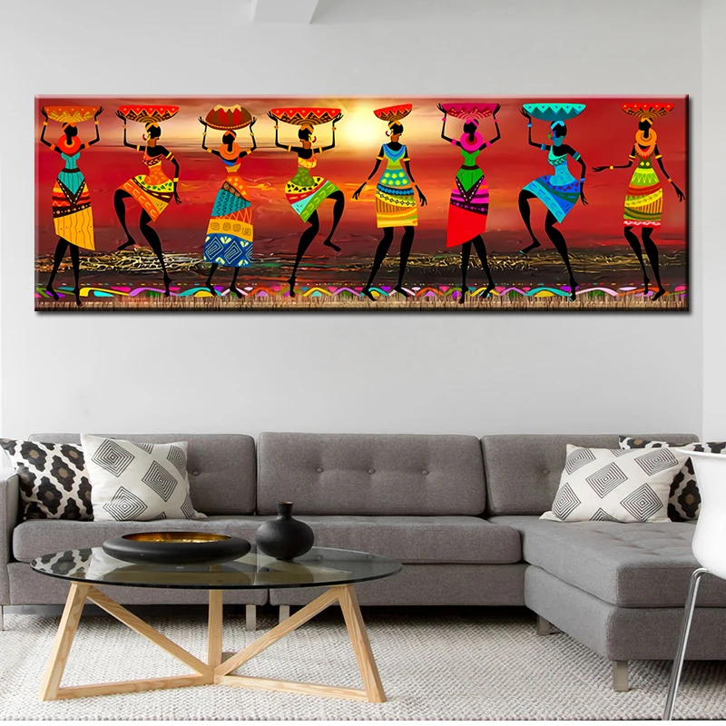 Cuadros Etnicos Cilšu Mākslas Gleznas Āfrikas Sievietes Dejo, Eļļas Glezna Attēlu Dzīvojamā Istaba Audekls drukāt Mājas Dekoru