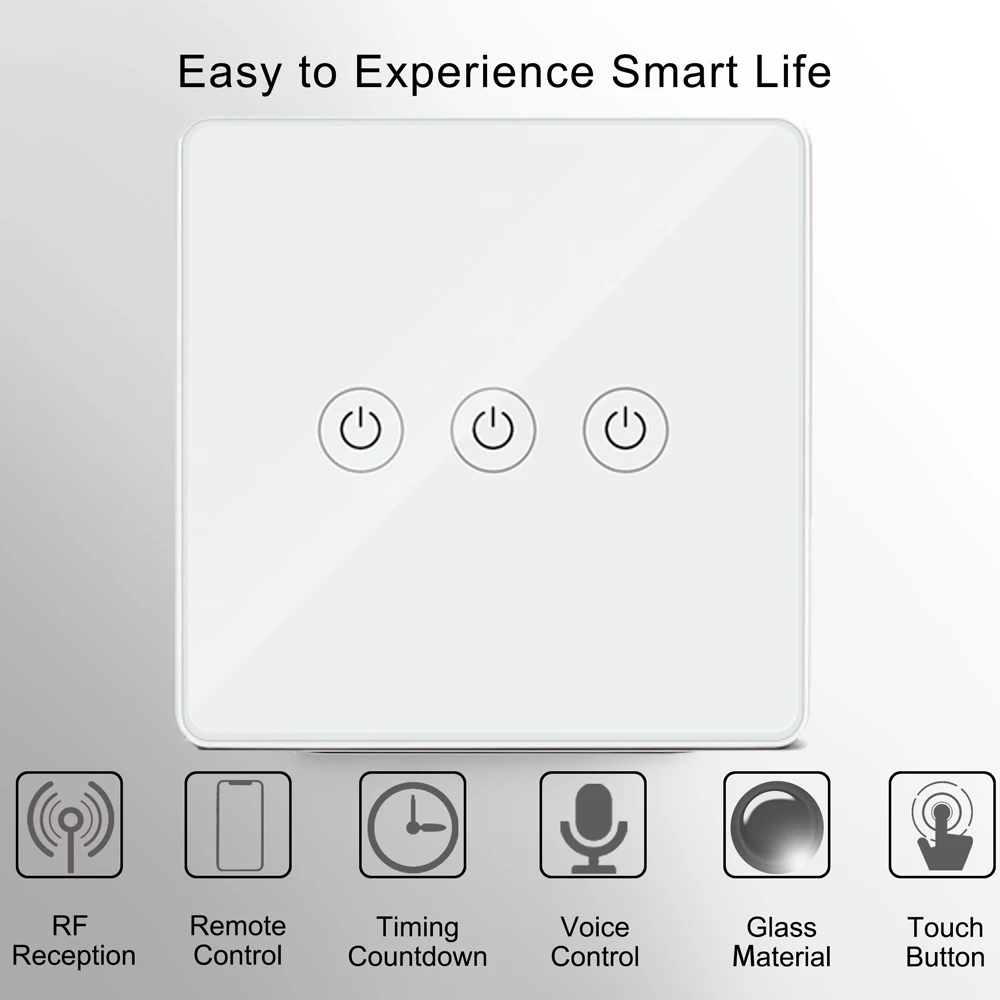 Beelite Wifi ES Smart Gaismas Slēdzi Stikla Ekrāna Touch Panel Balss Kontrolēt Attālo ar Alexa, Google Home