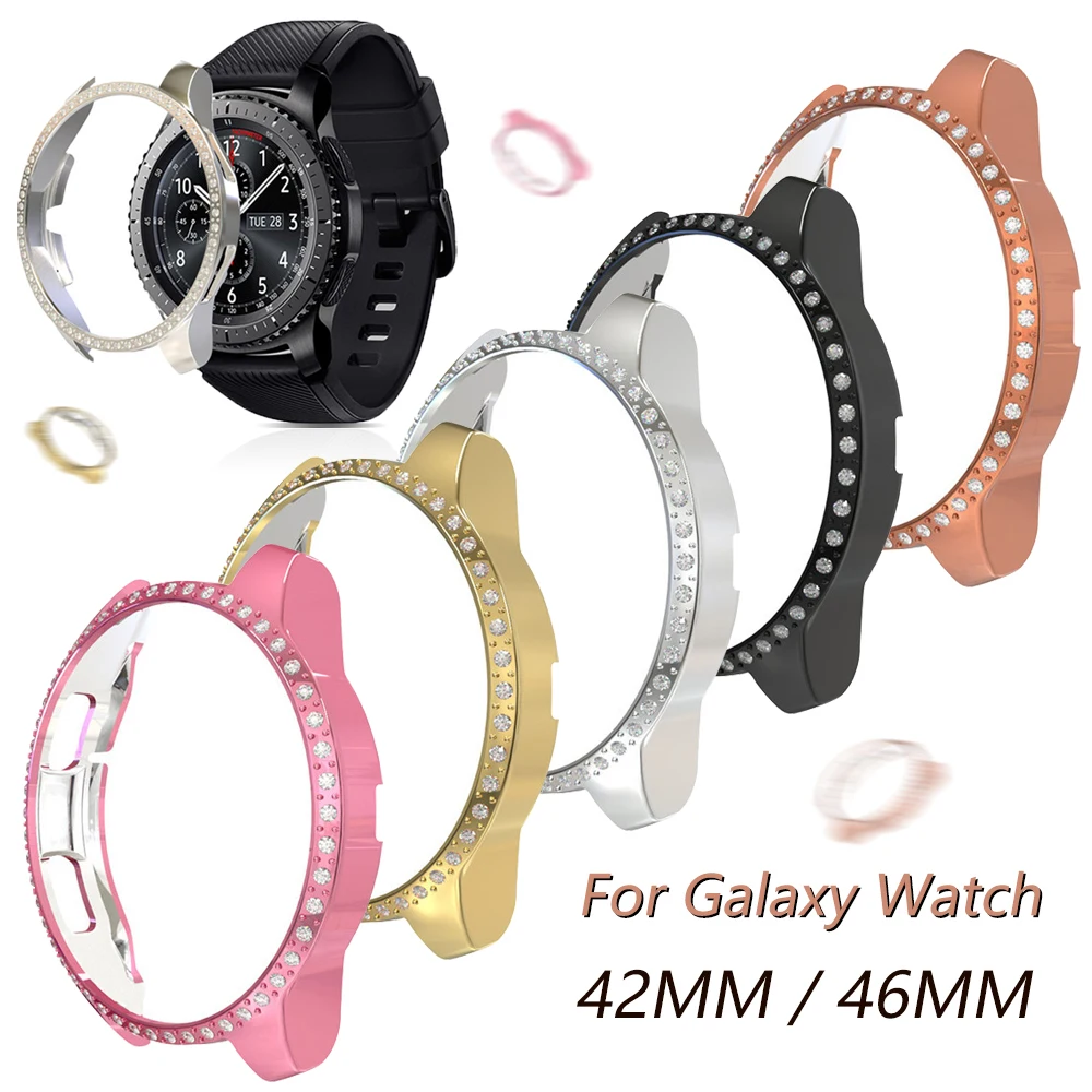Bling Lietu Vāku Protector For Samsung Galaxy Skatīties 46mm / 42mm Smartwatch Sieviešu Plānas Dimanta Buferis Korpusa Aksesuāri
