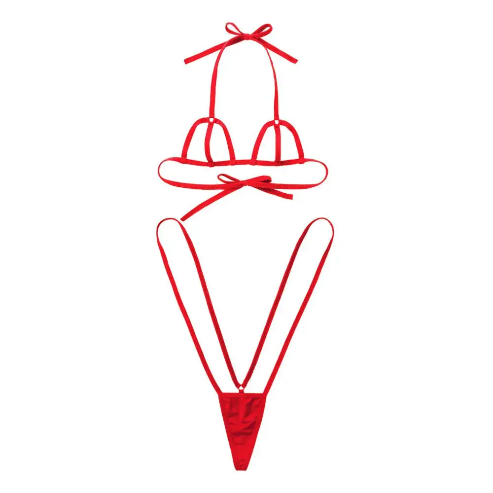 2gab Sieviešu Dobi No Mini Bikini Erotiska Apakšveļa Komplekti Pavada Kakla Kaklasaiti-par Krūšturis Top ar Zeķu Sandales G-String Biksītes Apakšā