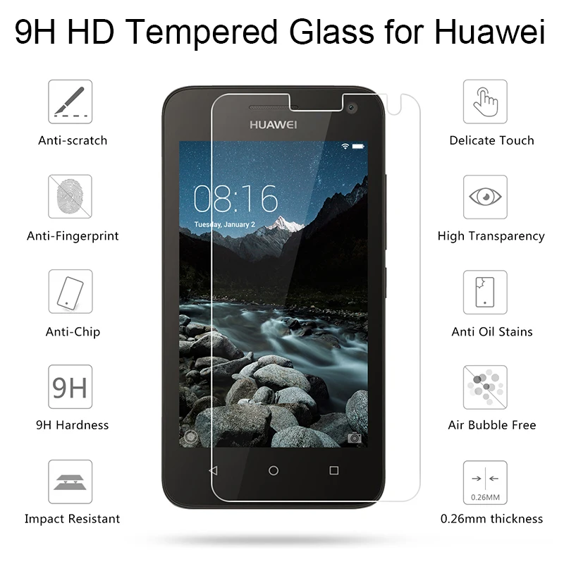 Aizsardzības Stiklu Y3 ii Y5 ii Rūdīta Stikla Huawei Y6 Pro 2017 Ekrāna Aizsargs Filmu par Huawei Y6 ii Kompakta Y7 Ministru