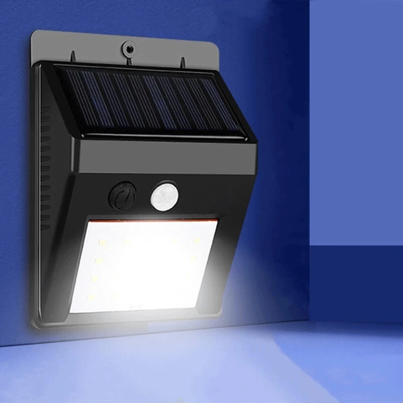 100/20 Led Saules Gaismas Āra Solar Sienas Lampa, LED Spuldzes IP65 PIR Kustības Sensoru pie Sienas Saules Apgaismojums Dārza Dekorēšana Gaismas