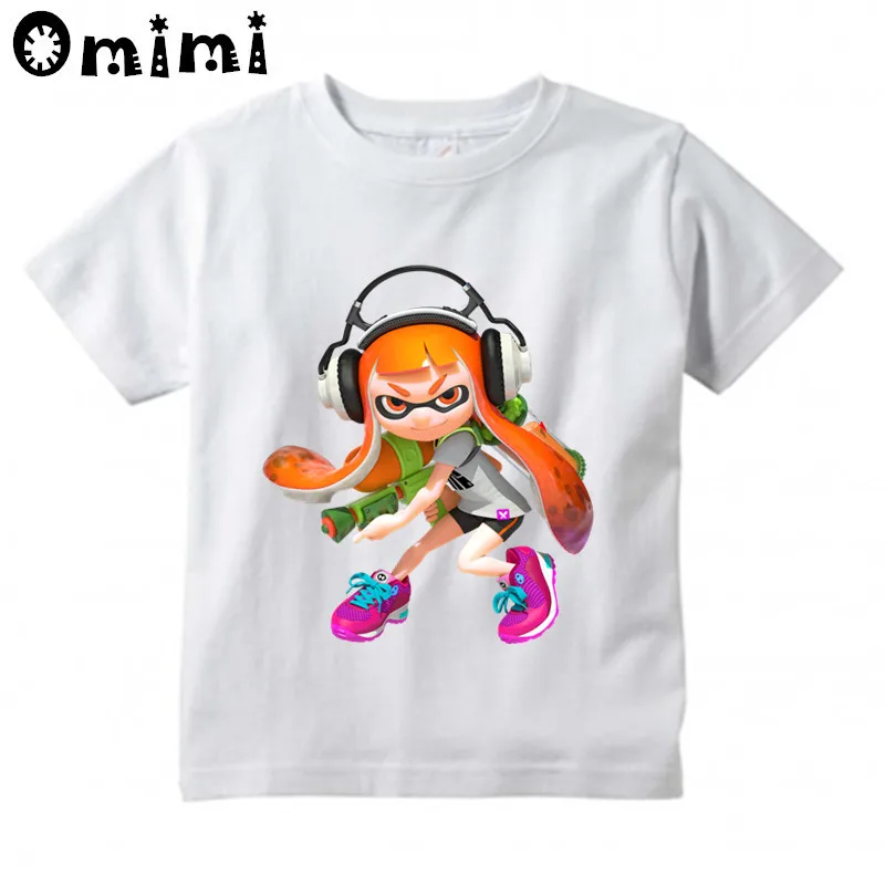 Bērniem Splatoon Inkling Dizaina T Krekls Zēniem/Meitenēm Liels Kawaii Īsām Piedurknēm Topi Bērniem ir Smieklīgi Spēli T-Krekls,ooo3071