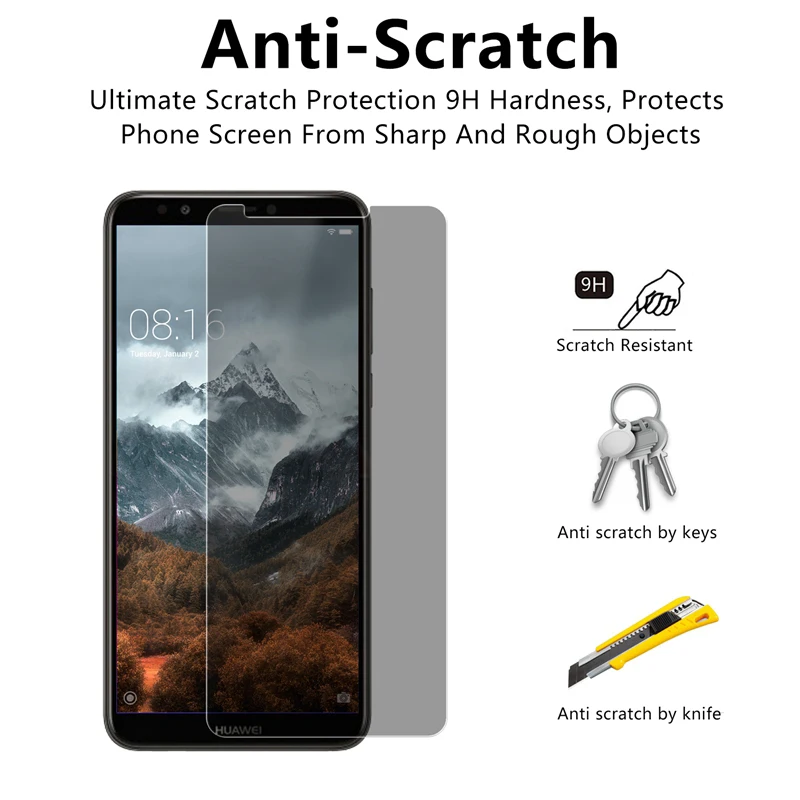 Anti-Spiegu Pilnīga Anti Palūrēt Ekrāna Aizsargs, P Smart Plus Z 2019 Privātās Dzīves Aizsardzību Stikla Huawei Mate 20 10 Lite 20 X 10 Pro