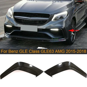 Par GLE63 AMG Automobiļa Priekšējo Buferi Sadalītāji Lūpu Par Mercedes Benz GLE Klases GLE63 AMG - 2018 Oglekļa Šķiedras Priekšējo Spuru Canards