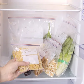 Noslēgtā iepakojumā svaiga, saglabājot pārtikas produktu iepakojuma soma sevis saistīšanas mājsaimniecības plastmasas iepakojuma maisiņu skapis organizators