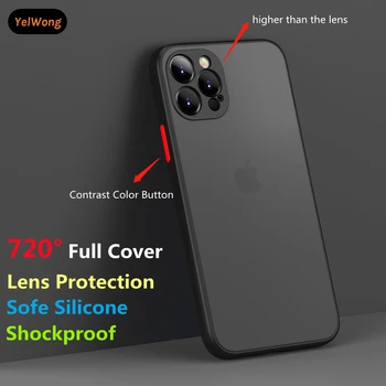 YelWong iPhone Gadījumā Anti-Kritums Gadījumā Pilnībā Segtu Objektīvu Portection Triecienizturīgs iPhone 12 11 Pro Inovatīvu Dizaina Krāsu Kontrasts