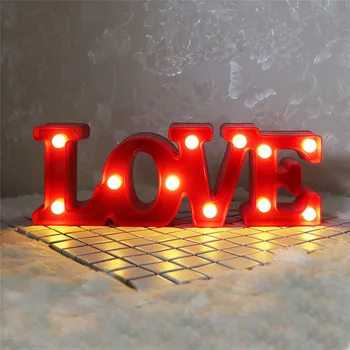 Romantiska Valentīna priekšlikumu 3D MĪLESTĪBA LED Vēstuli Parakstīt Nakts Gaismas Telts, Galda Lampas laternas nightlights Ziemassvētku Kāzas