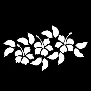 YJZT 17.5X9.4CM Hibiscus Ziedu Hawaii Modes Durvis, Buferi Vinila Decal Auto Uzlīmes C25-0873