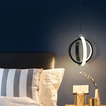 Guļamistabas kumodes lustras Ziemeļvalstu minimālisma naktsgaldiņš karājas lampas LED dzīvojamā istaba fona sienas atmosfēru lustra