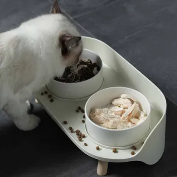 Pet Pārtikas Keramikas Bļodas, Gudrs Kaķis suņa Bļodā Ūdeni Baseinā, Suns Pot Pet Dzeramā Ēst Bļoda Apaļa Keramikas Bļodas, Barotavas Pet Piegādēm