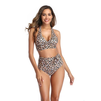 Seksīgi Bikini, Leoparda Komplekti Dziļu V veida Kakla peldkostīms Sievietēm, 21 Vasara Violeti Sarkans Peldkostīmi Elegent Augsta Vidukļa Peldkostīmu Sieviešu CX1595