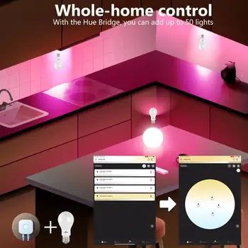 YANDHI Tuya Zigbee 10W WiFi Smart Spuldzes E27 LED RGB+W+C Lampa Strādā Ar Alexa/Google Home Balta Regulējamas, Taimera Funkcija Spuldzes