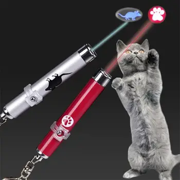 Funny Pet LED Lāzera Rotaļlieta Kaķis Lāzera Rotaļlieta Kaķis Rādītāju Gaismas Pildspalva Interaktīvā Rotaļlieta Ar Spilgti Animācija Peli Ēnu Mazo Dzīvnieku Rotaļlietas