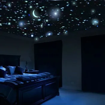 3D Zvaigznes, kas Spīd Tumsā Gaismas Dienasgaismas Sienas Uzlīmes Bērniem Guļamistaba