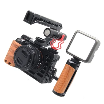 Kamera, Būris ar Koka-Alumīnija Sakausējuma DSLR Kameras Aizsardzības Būrī Komplekts Sony A7C