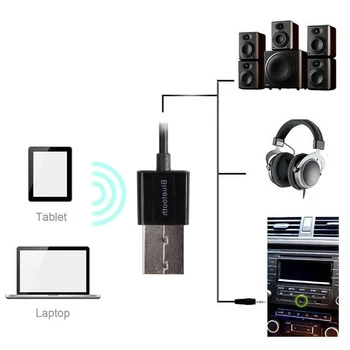 3,5 mm AUX Ligzda Audio Receptoru Mini Bluetooth, lai Auto Skaļruni Stereo Brīvroku Bluetooth Adapteri Bezvadu Mūzikas Uztvērējs