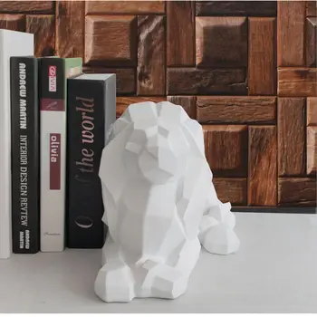 Lauvas Statuja NordicGeometric Lion King Mājas Dekoru Sveķu Dzīvnieki, Māksla, Skulptūru Mājas Dekorēšanas Piederumi Dzīvojamā Istaba