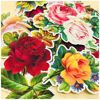 19PCS roku apgleznoti rožu uzlīmes DIY scrapbooking albumu vēstnesis dienasgrāmata laimīgs plānotājs nedēļu dekoratīvās uzlīmes