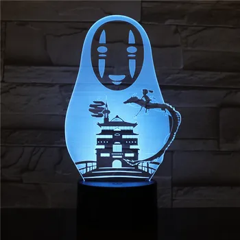 Anime 3D Nakts Gaisma Dedzīgs Prom Ghostless Vīriešu Radošo Dāvanu LED Krāsains Touch Galda Lampas Guļamistabas Gultas Lampa, Bērnu Dāvanas