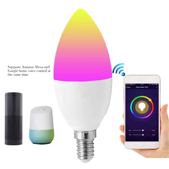 Smart LED Spuldze E14/E12 RGBCW Regulējamas Gaismas Spuldze 5W Darbu Ar Tuya Zigbee 3.0 Hub Tuya Wifi Sensors Taimera Iestatīšana Smart Home