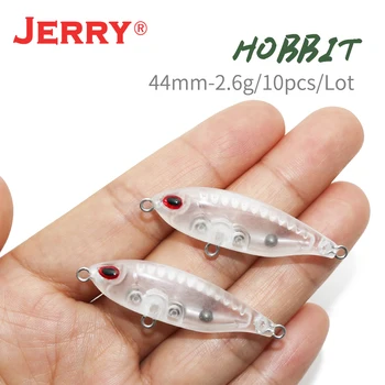 Džerijs Hobits 10pcs tukšu ķermeņa unpainted penci lure peldošās topwater lipless kloķa ultravieglajiem mikro zvejas lures ēsmu pêche