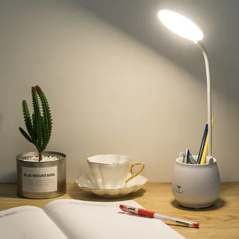 Mūsdienu Elastīgu Studiju Lampas Flexo Led Galda Lampas ar Usb Touch Aptumšojami LED Statīvs Galda Gaismas galda Lampa ar Pildspalvu Turētājs