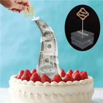 Pārsteigums Kūka ATM Happy Birthday Cake Topper Naudas Kaste Smieklīgi Mājās, Kāzu svinības, Jubilejas Kūkas Ģimenes Sieviešu Svētku Dāvanas#40