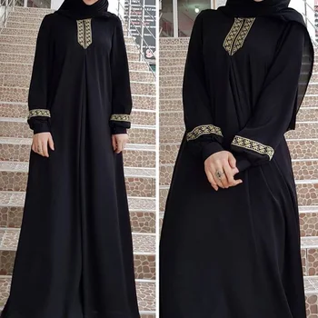 Dubaijas Arābu Musulmaņu Abaya kleita Sievietēm pieticīgs Kimono Drukāt marokas Kaftan Islāmu Maxi Kleitas Islāma Apģērbu Plus Izmērs S-5XL