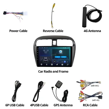 2Din Android10 Auto Radio Mitsubishi Mirage Attrage 2012-2018 GPS Navigācijas Auto Radio Stereo Uztvērēju DSP Auto Uztvērējs IGO