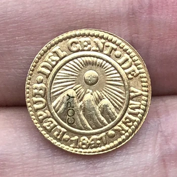 1841 centrālamerikas Republikas 1/2 Eskudo kopēt monētas 14mm