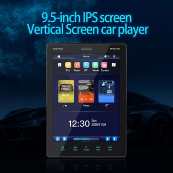 D7YA IPS skārienjutīgais Ekrāns Spēlētājs 9.5 Collu Stereo Auto Radio Auto Audio Atskaņotājs, kas Atbalsta Android/iOS-