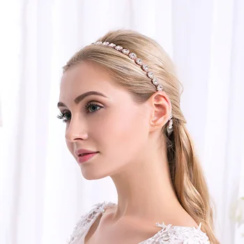 ACRDDK Luksusa Kāzu Līgavas Galvassegu Aksesuāri Pilna Rhinestone Galvas stīpa Sieviešu Modes Hairband Matu Rotas