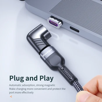 Essager 100W USB C Tipa Magnētiskās Adapteris Tips-C Vīriešu USB C Sieviešu Magnēts Savienotājs Mackbook Samsung, Huawei USB-C