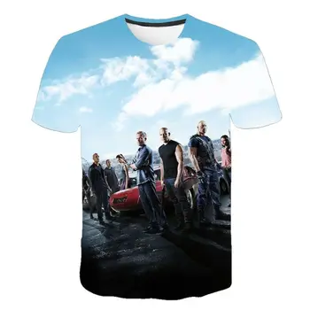 Fast & Furious Vasaras Jaunā Modes T-krekls ar Īsām Piedurknēm Krekli Streetwear Kids 3D Iespiesti Gadījuma Vīrieši, Sievietes, Bērni, Topi, t-veida