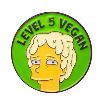 5. līmenis vegāns emaljas pin cartoon TV metāla žetons par godu, lai ingram