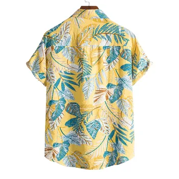 Modes Lapu Drukas Havaju Aloha Krekls Vīriešiem Vasarā Gadījuma Pludmales Krekli Vīriešu Harajuku Īsām Piedurknēm Krekls Camisa Hawaiana Hombre