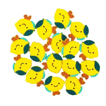Chengkai 10pcs Silikona Citrons Formas Pērlītes Karikatūra DIY Bērnu Zīdaiņu zīdaiņu mierinātāji Zobu Pieņemšanas Kaklarota Maņu Rotaļlietu Pārtikas Klases Krelles