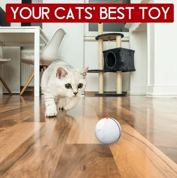 Smart Interaktīvais Kaķis Rotaļlietas Usb Uzlādējams Led Gaismas 360 Grādu Sevi Rotējošu Bumbu Mājdzīvnieki Spēlē Rotaļlietas Kustības aktivizē Bumbu#g30