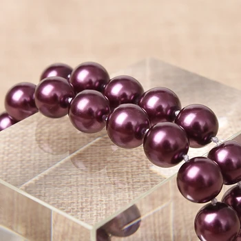 Izsmalcinātu imitētu-pērļu čaulas apaļas pērles 8mm violeta kaklarota sievietēm karstā pārdošanas puse, dāvanas, rotaslietas pieņemšanas 18inch GE1278
