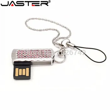 JASTER metāla dimanta Kristāla USB flash drive128GB pen drive 16GB 32GB 64GB Rotaslietas atmiņas karti un atslēgu ķēdes īpašas dāvanas mīļāko
