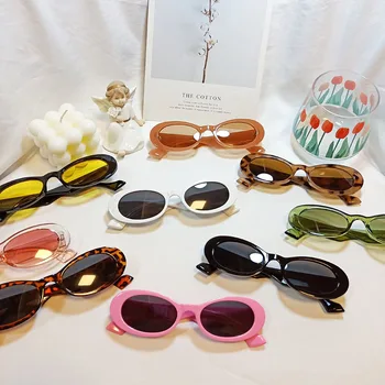 HKNA Ovālas formas Saulesbrilles Sieviešu Vintage Mazo Rāmis Apaļas Saulesbrilles Sieviešu Luksusa Dizaineru, Saules Brilles Sievietēm Retro Gafas De Sol Mujer