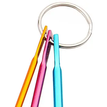 Karstā Pārdošanas 3 Izmēriem 1 Komplekts Keychain Āķi, DIY Multicolour Amatniecības adāmadatas Mini Alumīnija Tamborēšanas Āķis