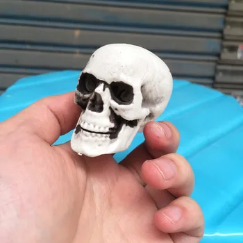#3 Halloween Skeleti Plastmasas Reāli Viltus Simulācijas Cilvēka Galvaskausa, Galvas Biedējošu Galvaskausa Aksesuārus Mini Skull Vadītājs Haunted Apdare