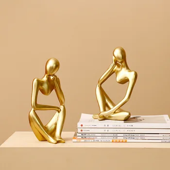 Ziemeļvalstu Mākslas Anotācija Domātājs Statuja Mūsdienu Eiropas Stila Sveķu Roku Darbs Amatniecības Office Home Darbvirsmas Apdare Skulptūru Rotājumi