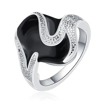 Sudraba krāsu gredzeni, radošas personības minimālisma modes salds gredzenu Eiropas stila ovāls CZ sieviešu modeļi gredzenu R667