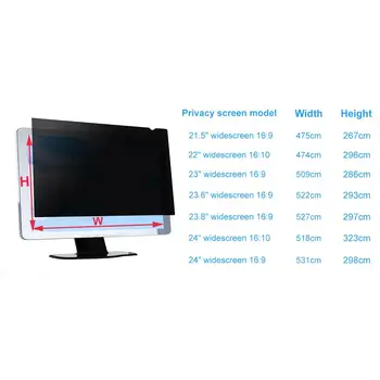 Ekrāna Privātuma Filtrs Anti-scratch (Anti-glare Datora Monitora Aizsargs Filmu Par 21.5 Collas/22/23/23.6/23.8/24-collu Platekrāna